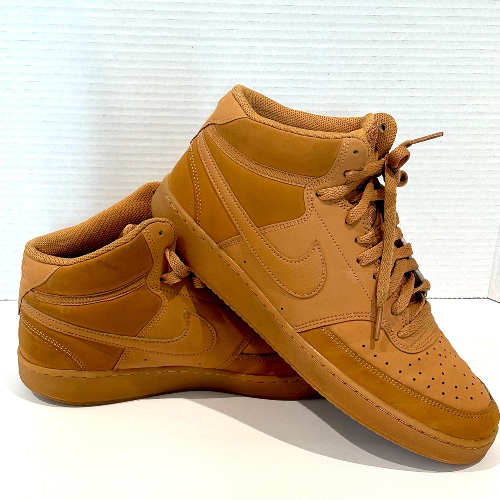 Men’s Nike court vision tan sued look great condition size 10.5